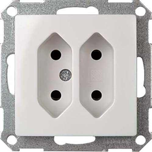 Schneider Electric ELG275914 Steckdose Doppel-Eurohne 16A Schraubklemmen Joy, reinweiß, 16 W, 250 V