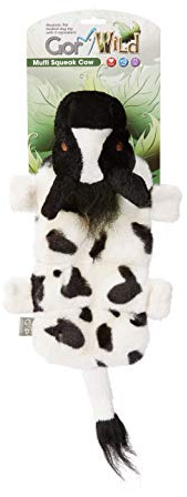 Gor Pets Soft Dog Toy Plush Wild Multi-Squeak Cow