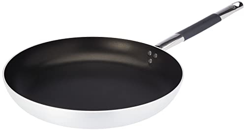 Pentole Agnelli ALSC111BBSC32 Platinum Padella Svasata Bassa, in Alluminio, Spessore 3 mm, con Manico Tubolare in Acciaio Inossidabile, 32 cm, Argento
