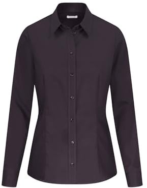 Seidensticker Damen Women Regular Longsleeve Cotton Bluse, Schwarz(080604), 46 EU