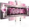 B&D XXL - Wandbilder XXL Abstrakt 200x100cm 5 tlg - Wand Deko Leinwand Bilder Groß Wanddeko Wohnzimmer Schlafzimmer Kunstdrucke - Textur Perlen Struktur silber rosa 020101-215