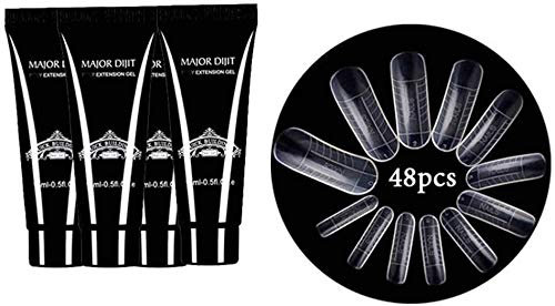 Nagelgel Set Anself Nagel Gel Builder Set Nagel Gel Nagelverl?ngerung Nagelgel Set mit 48 St¨¹cke Schnelle Geb?ude Form Tipps