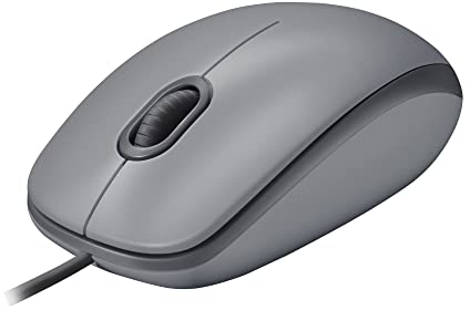Logitech M110 Kabelgebundene USB-Maus, geräuschlose Tasten, komfortables Design in voller Größe, beidhändig bedienbar PC / Mac / Laptop - Grau