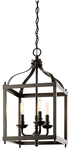 Licht-Erlebnisse Stilvolle Hängeleuchte THOREN Bronze eckig verstellbar Rustikal Design Lampe 3-flmg Esstisch Wohnzimmer