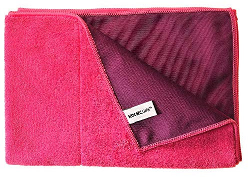 Kochblume Geschirrtuch 60x40cm 5er Set | Microfasertuch | Extra saugfähige Fasern und Polierseite | Waschbar bis 40°C | Farbe: pink/lila