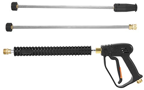 Akozon Pistola de Lavado a presión, Lavadora de automóviles de Alta presión Pistola de pulverización de Agua Lavadora de 3000 PSI con 2 Varillas de extensión Herramienta de Limpieza