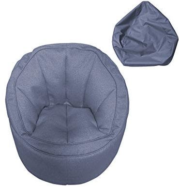 Rebecca Mobili Sessel ohne Polsterung, Sitzpuffbezug, Blaue Polyester, weich, mit Scharnier, für Schlafzimmer Wohnzimmer - Maße: 70 x 75 x 75 cm (HxLxB) - Art. RE6520