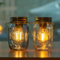 MJ PREMIER Mason Jar Lights, 2-Pack LED Bulb Garden Lanterns, Battery Operated Table Lamps, Hanging Cordless Glass Lamps, Outdoor Indoor for Fireplace, Hallway (Sky)