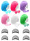Farbige Perücken, 6 Stück, kurze Bob-Haar-Perücke, neonfarben, Party-Perücken mit randloser Herzform, Sonnenbrille für Frauen und Mädchen, Cosplay, Kostüm, Party, Urlaub, Junggesellinnenabschied