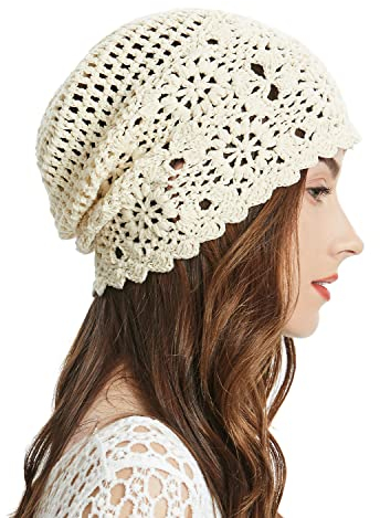 ZLYC Damen-Beanie, Farbe: Beige, Einheitsgröße