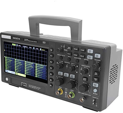 Oscilloscope de stockage numérique DSO2C10 Oscilloscope numérique à bande passante 100 mhz Oscilloscope numérique portable 2CH pour laboratoire, unité de recherche scientifique, usine, etc.(Transl)