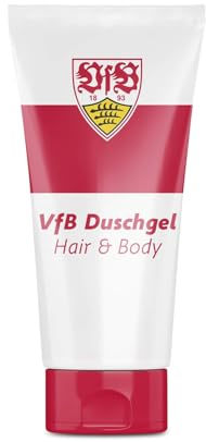 VfB Stuttgart Duschgel - 200 ml | Duschgel zur Pflege von Haut & Haar | Mit VfB Stuttgart Wappen | PH-hautneutral [Dermatologisch getestet]