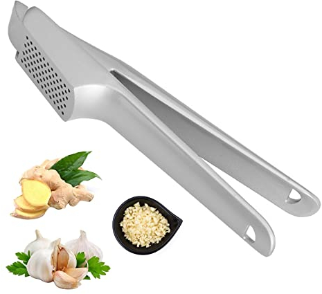 Knoblauchpresse,Knoblauch Crusher Aus Edelstahl in Lebensmittelqualität,Garlic Press häuslicher Knoblauch Crusher praktischer Küchenhelfer.