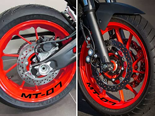 labelbike - Aufkleber Streifen Motorrad Felgen Räder Schutz Kit kompatibel mit Yamaha MT-07 Schwarz