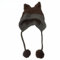 Süße Vintage Cat & Fox Slouchy Beanies für Frauen - Grunge Accessoires, Braun, Einheitsgröße