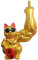 LGYKUMEG Winkekatze Gold Figur deko 27cm mit mittelfinger Glückskatze für Büro, Wohnzimmer und Winkekatzen Liebhaber.