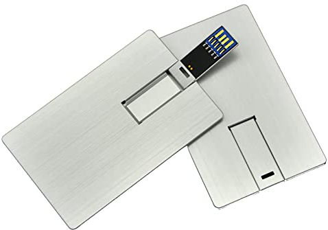 Pendrive USB-Stick 3.0 Kreditkarte Bankkarte 32 64 128 256 GB Speicher A10 (Silber, 32 GB)