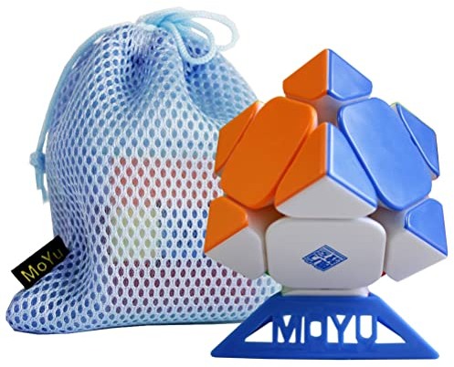 Oostifun OJIN MoYu MOFANGJIAOSHI Cubing Classroom MFJS MoYu RS Skewb M Würfelpuzzle mit dualem Anpassungssystem mit Einer Würfeltasche und einem Würfelstativ(Multi Color)