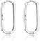 Reffeer U-Creolen Aus 925er Sterling Silber für Damen, Minimalistische Creolen, Huggie-Ohrringe (A-Silver)