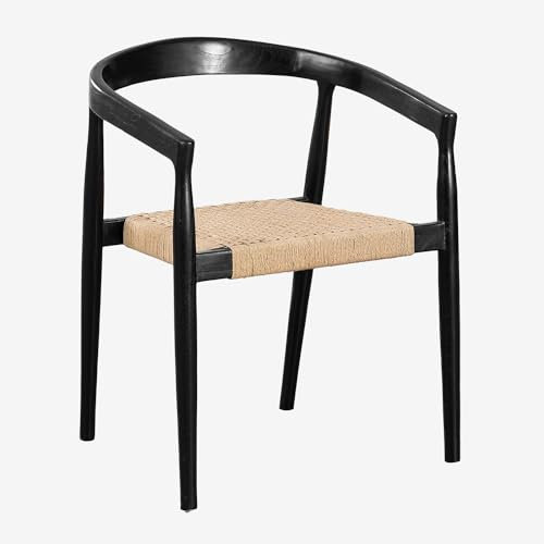SKLUM Packung mit 2 Esszimmerstühlen aus Teakholz, Visby Design Schlichtes Schwarz