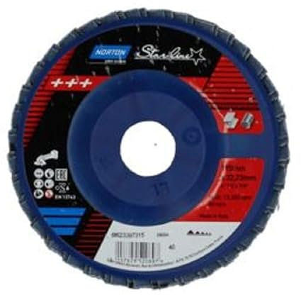Norton Dischi lamellari 115x22mm gr40 Starline, Cotone, Plastica, Smerigliatrice angolare a batteria