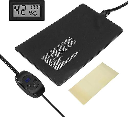 Reptile Heating Pad with Thermostat, 8x12” Tortoise Mat 0-122°F Temperature Adjustable Under Tank Terrarium Heater for 30-40gal Tank for Lizards, Snakes, Turtles, Spiders, Hermit Crabs