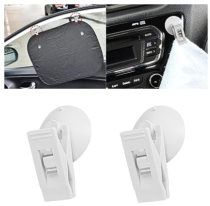 JNNJ 4 Stück Auto-Saugnapf-Clip, Saugnapf Klammer Parkscheinhalter, Auto Ticket Halter Saugnapf Klammer, Wiederverwendbare Klammer Mit Saugnapf Für Autofenster(Weiß)