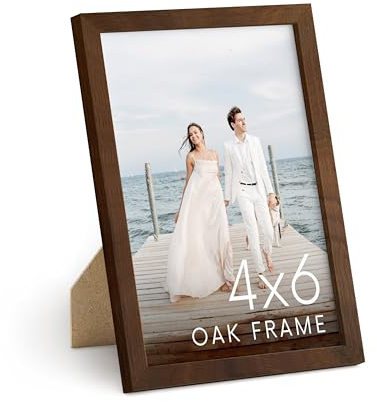 HAUS AND HUES Bilderrahmen aus Holz, 10 x 15 cm, Naturholzrahmen, 10 x 15 cm, 10 x 15 cm, Rahmen für Bilder (Nussbaum-Eiche)