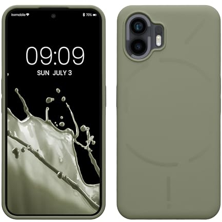 kwmobile Housse Compatible avec Nothing Phone (2) Coque - Housse de téléphone Protection Souple en TPU Silicone - Vert Gris