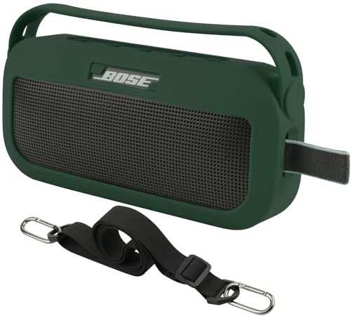 TXesign Silicone Case Cover for Bose SoundLink Flex Bluetooth Portable Speaker, Travel Protective Carrying Pouch with Handle for Bose SoundLink Flex(Cypress Green)
