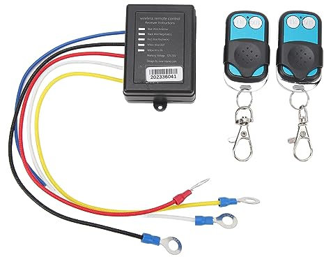 HERCHR Telecomando Wireless per Verricello, 434 MHz DC12V 24 V Gamma di 50 Piedi Kit di Interruttori per Telecomando Universale per Verricello Adatto per Camion ATV SUV