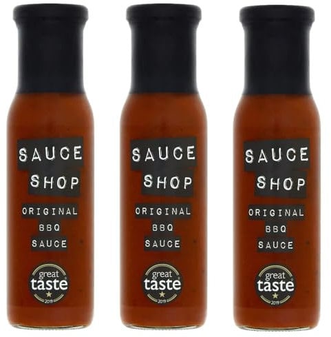 Sauce Shop - Original BBQ Sauce, Pack of 3 - Perfect for Dips, Glazing, Award Winning, Gluten Free, Vegan-Friendly, 3x 255g Jars