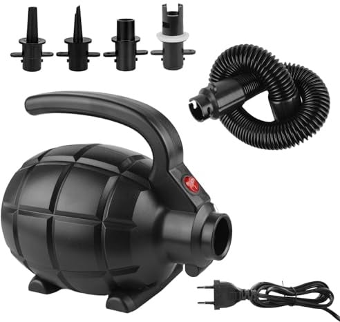 Elektrische Luftpumpe, 600W Elektrische Pumpe, Tragbare Aufblaspumpe mit 4 Luftdüse Aufblasschlauch, Schnelles Aufblasbar & Ablassen, Leistungsstarke Luftpumpe für Luftmatratze Schwimmbäder Matratzen