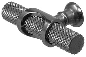Decoranddecor Amelia - Knurled Cabinet Handles | Aluminium T-Bar Kitchen Cupboard Handles | Furniture Knobs | 70mm Knob, Polished Nickel Black