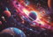 Cornelissen 3 D Ansichtskarte Planeten, Postkarte Wackelkarte Hologrammkarte Planet Weltraum Weltall