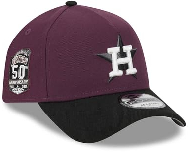 New Era Houston Astros 50th Anniversary Two Tone Plum 9Forty A Frame Snapback Cap, Lilla, Taglia unica