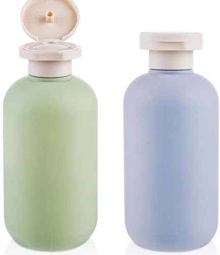 JJiaoLinin Squeeze Bottles, 2 Pack 200 ML Travel Bottles Set, Refillable Plastic Travel Containers Empty Bottles, for Shampoo Lotions Cream Body Wash Conditioner Travel Shampoo Bottles