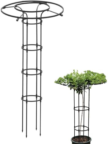 Regenschirm-Spalierturm – Outdoor-Ranken-Blumenständer, Metall-Garten-Obelisken-Rankgitter, vertikales Metall-Rankspalier, Kletterpflanzen-Unterstützung, Regenschirm-Spalier mit PP-umwickeltem Stahl