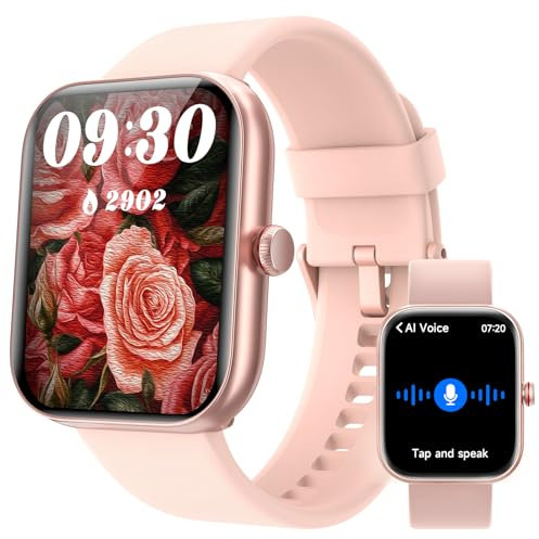 Montre Connectée Femme avec Répondre/Numéroter,1,91 Montres Connectées Femmes pour iPhone/Samsung/Android,Smartwatch avec AI& Alexa Intégré Sommeil,Fréquence Cardiaque,SpO2,100+ Modes Sportifs