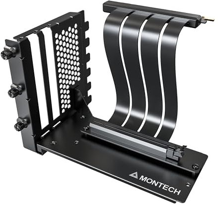 VGM 2 Vertical GPU Mounting Kit, High-Speed PCIE 4.0 x 16 Riser Cable, 244mm Flexible Extender Card with 90-Degree Extension Port, Only Support 7 PCIe Slots Full-Break, 3 Slots GPU Holder - Black