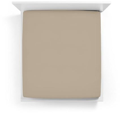 Formesse – Bella Donna Jersey. Edles Jersey-Spannbettlaken 180x190-200x220 cm - bis 30cm Höhe - 97% Baumwollzwirn, 3% Elastan, Aloe Vera und Arganöl/Spannbetttuch aus Deutschland - Champagner