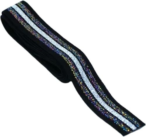 Elástico para coser Ancho 2 cm Brillo Banda elástica ancha Accesorios de ropa de costura coloridos Banda elástica Banda de goma (Color3) -5M_20MM-Color1