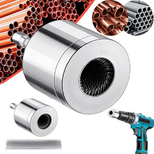 2pcs Copper Pipe Cleaner,15mm+22mm Copper Pipe Cleaner for drill，Pipe Cleaners，Pipe Cleaners Plumbing，Pipe Cleaners for Cleaning，metal copper tube cleaner for Electric Drill Bit (Silver, 15mm+22mm)