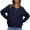 Grüne Strickjacke Damen-Cardigan mit Rundhalsausschnitt und Knöpfen, kurze Pulloverjacke mit Online Bestellen (Blue, XL)