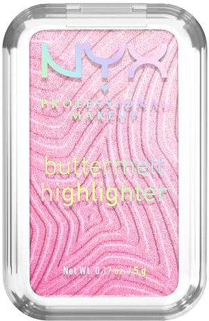 NYX PROFESSIONAL MAKEUP - Highlighter en Poudre - Enrichi en Beurre de Mangue, Beurre d'Amande & Beurre de Karité - Texture Fondante - Formule Vegan - Buttermelt Highlighter - Teinte : U Butta Werk