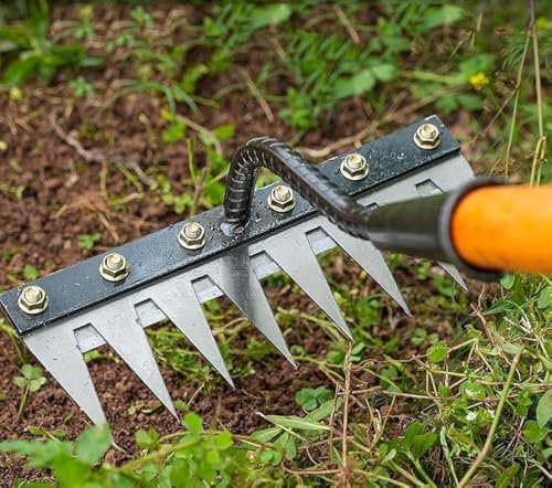 5/6/7/8 Dents Berthaus Rateau De DéSherbage, 2025 Rateau De DéSherbage Berthaus Durable pour Terre Et Pelouse (6 Dents)