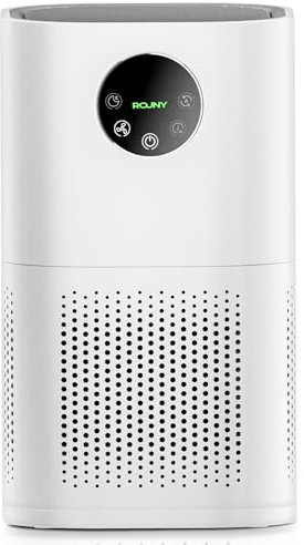 ROUNY Air Purifier for Home Large Room 50m² – True HEPA Filter for Allergies, Auto Detection & 4 Modes, Captures Pets Hair/Smoke/Dust/Pollen/Wildfire Smoke, 25dB Quiet Cleaner