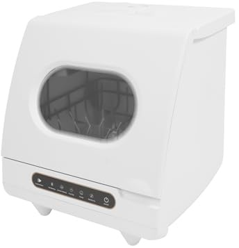 800W Mini Geschirrspüler, Tischspülmaschine mit 5 Programme inkl. 360° Sprüharme, Tragbare Spülmaschine für Wohnungen, Imbissbuden, Küchen, 45x45x38 cm