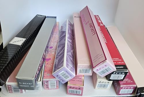 Lot de 10 parfums de poche Collection Parfum de Luxe, Coffret de 35ml, Collection Élégante en Rose et Noir, 1.18 FL OZ