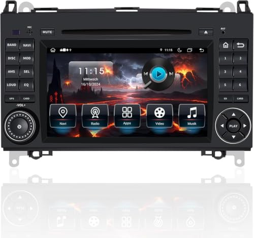 CAWELL Autoradio für Mercedes Vito W639, Sprinter W906, A-Klasse W169, B-Klasse W245 – 2 DIN Radio mit CarPlay, DAB+, Navi, Bluetooth